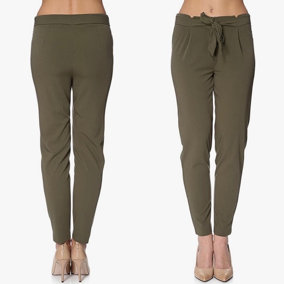 Olive Green Vero Moda Trousers - Picture 5 of 5